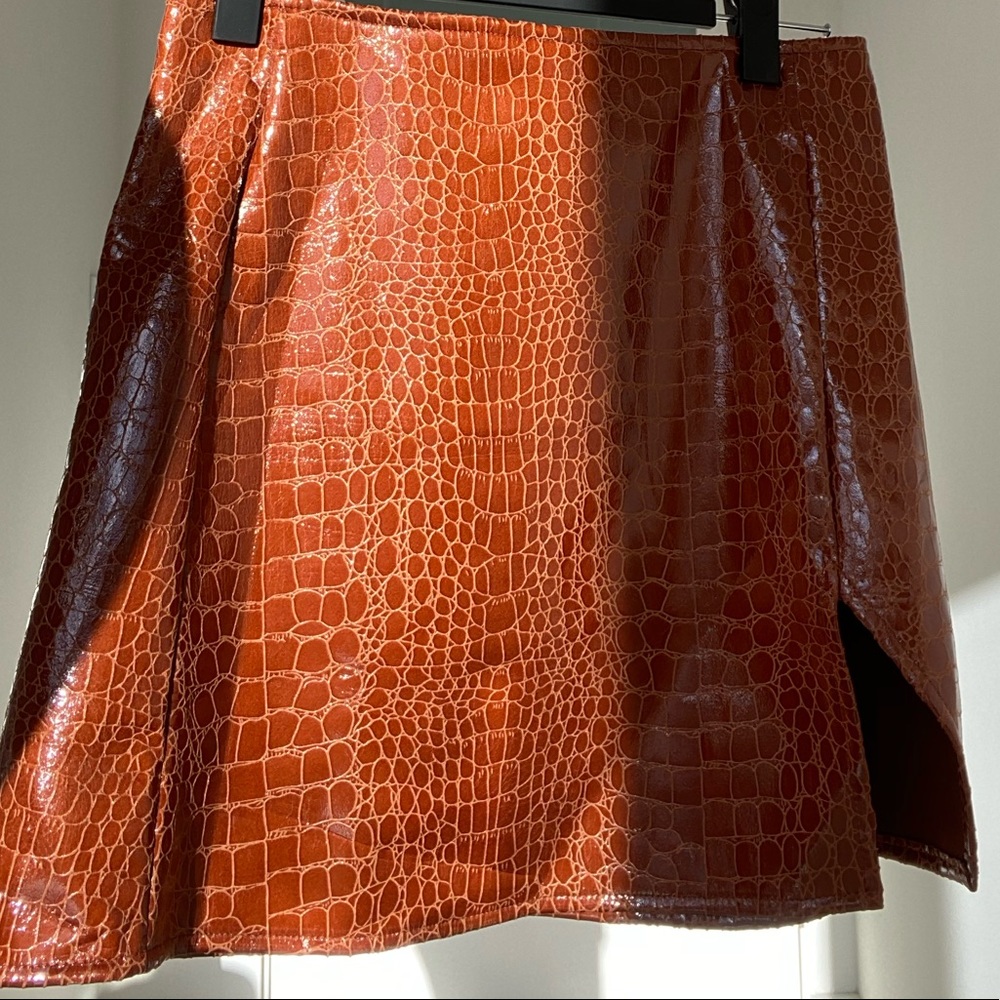 Motel Rocks Croc mini skirt